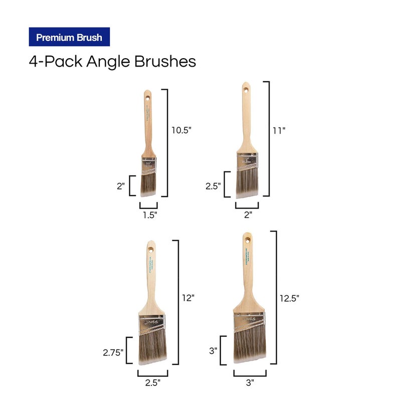 Pro-Grade Pro Grade - Paint Brushes - 4 Pack Variety Angle Paint Brushes - Image 2